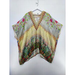 Anthropogie Blank London Women's Yellow Floral Beaded Flowing Top One Size